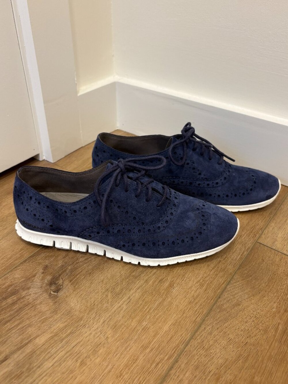 🌟 COLE HAAN 🌟 WOMEN'S ZERO GRAVITY SUEDE OXFORD SNEAKER NAVY SZ 7 B
